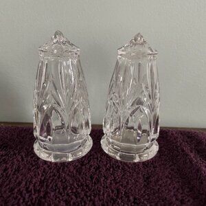 Marquis by Waterford Elegant Cut Glass Salt & Pepper Shakers w Plastic Stopper